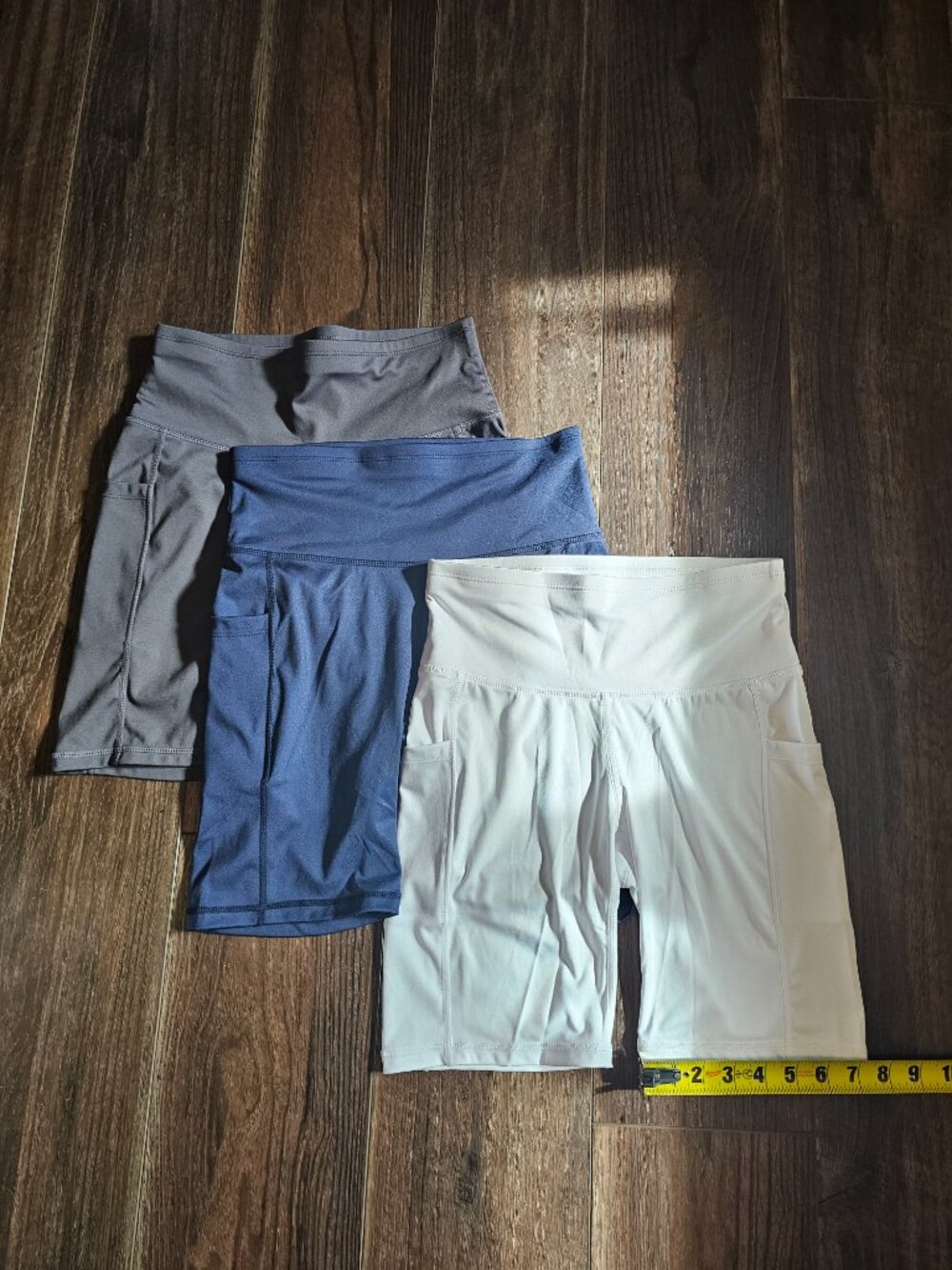 Woman's Bike Shorts with two pockets Size:M all 3 colors: Blue, White & Gray
